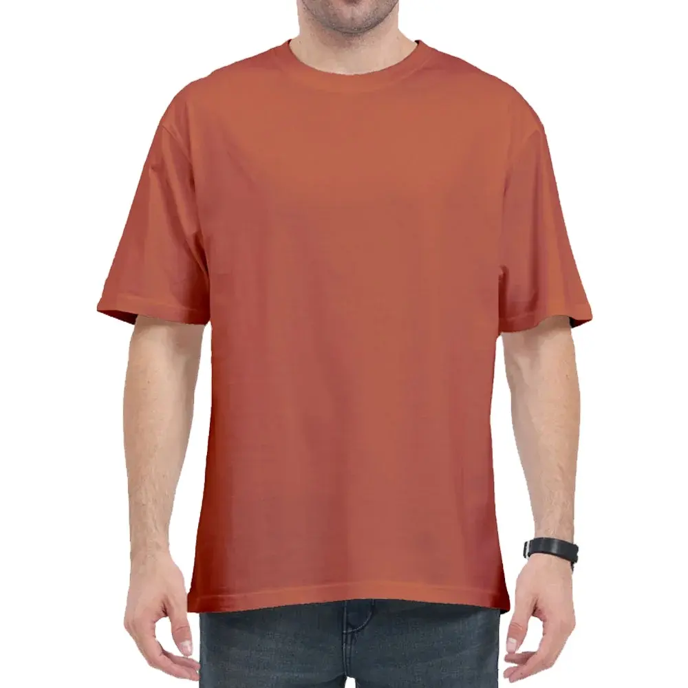 Мужская Однотонная футболка большого размера, 220 GSM 100% хлопковая Футболка большого размера