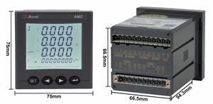 Acrel AMC72L-E4 Digital Power Meter Data Logger con Display LCD RS485 Modbus-RTU uscita analogica per 3 fasi - Product Image 2
