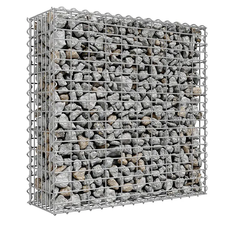 Gabion Mur Construction Panier caractéristique Mur Soudé Gabion boîte Chine Pierre Cage gabion coût inférieur