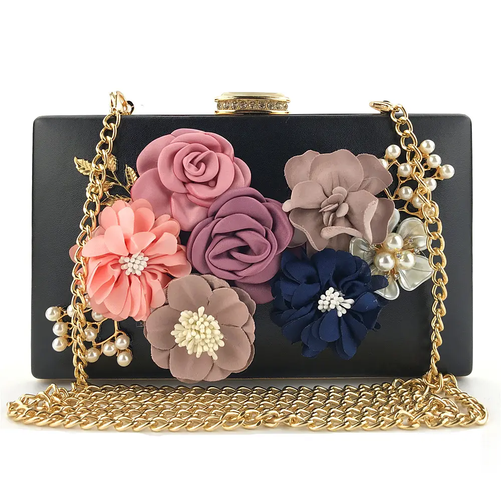Borse a mano della frizione della catena del fiore di modo all'ingrosso borse da donna borse da sera eleganti di lusso borse da donna borse da donna 2021