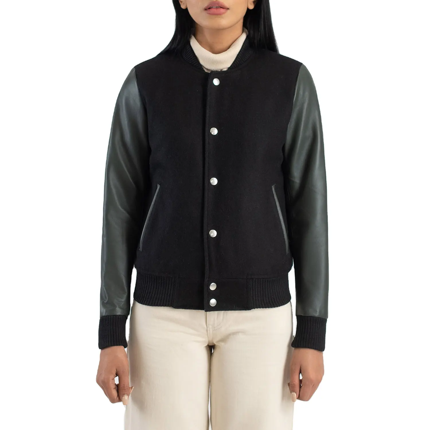 Letterman kadınlar özel bombacı erkekler beyzbol ucuz deri kol ile üniversite ceketleri ceket yeni tasarım yapılan 2024