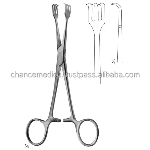 Pinzas de abrazadera de tracción Lahey-3x3 dientes 16 cm instrumentos quirúrgicos herramientas médicas de acero inoxidable