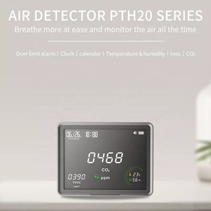 PTH-20A CO2 детектор NDIR 3 в 1 мониторинга качества воздуха TVOC температуры и влажности с часами календарь дисплей с сигнализацией, хорошее качество, газоанализатор - Product Image 2