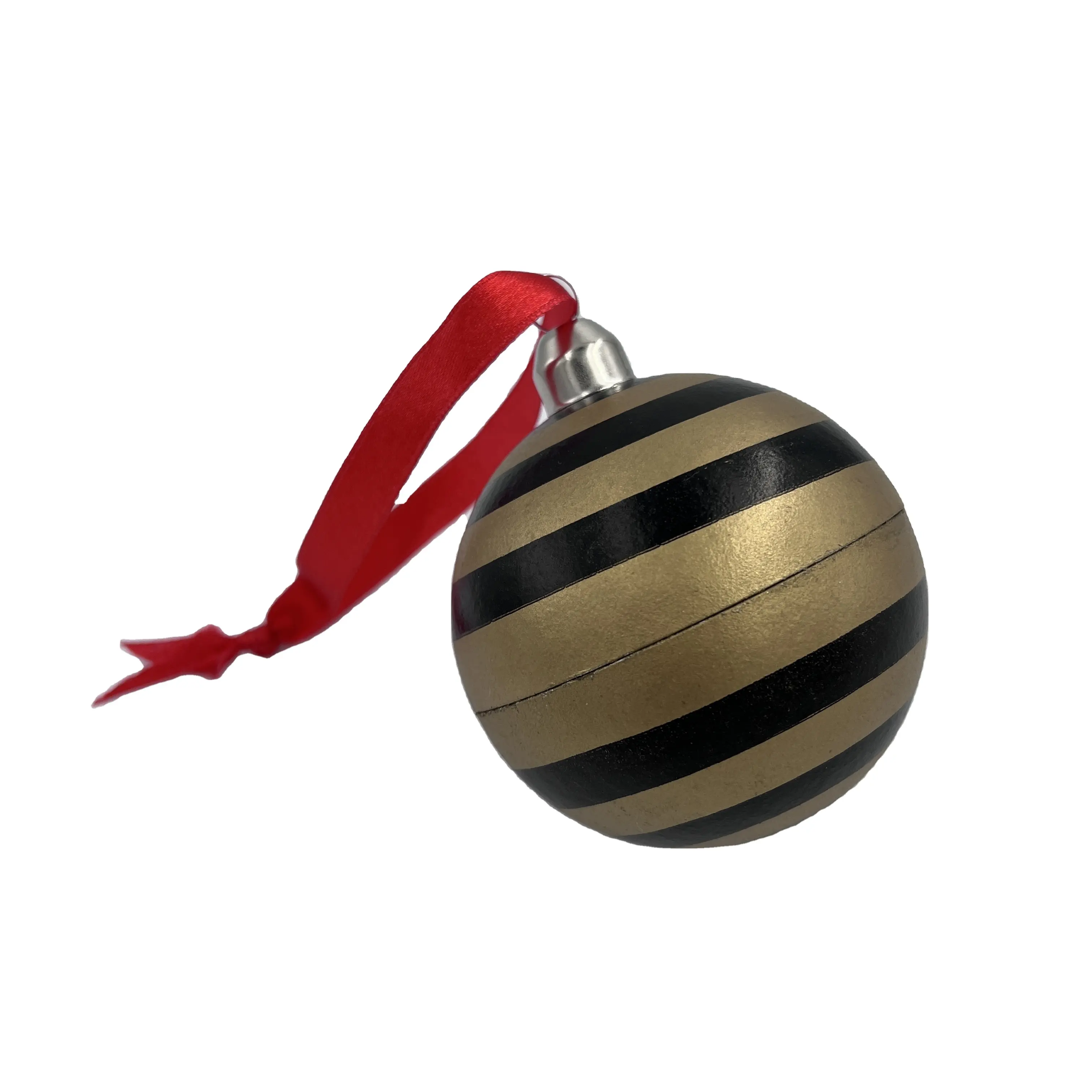 Bola de azúcar decorada respetuosa con el medio ambiente, Casaca de 7cm, adornos dorados para árbol de Navidad