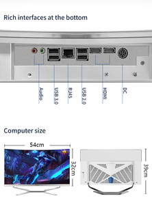 Computadora de escritorio para juegos con pantalla curva todo en uno de 32 pulgadas, procesador I7 I5 I3, computadora todo en uno personalizable de 12ª generación - Product Image 2