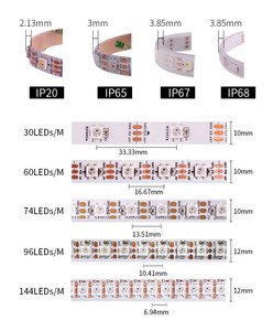 โปรแกรมสมาร์ทไร้สาย Wifi 5V 5M RGB WS2812b 60 5050 LED พิกเซลเดี่ยวแอดเดรส LED Strip Light - Product Image 5