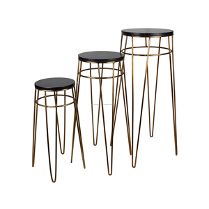 Metal Sheet <strong>Nesting</strong> Tray <strong>Table</strong> With Black &amp; White Powder Coating Finishing <strong>Rectangular</strong> Shape For Living Room Use Set Of Three - Product Image 2