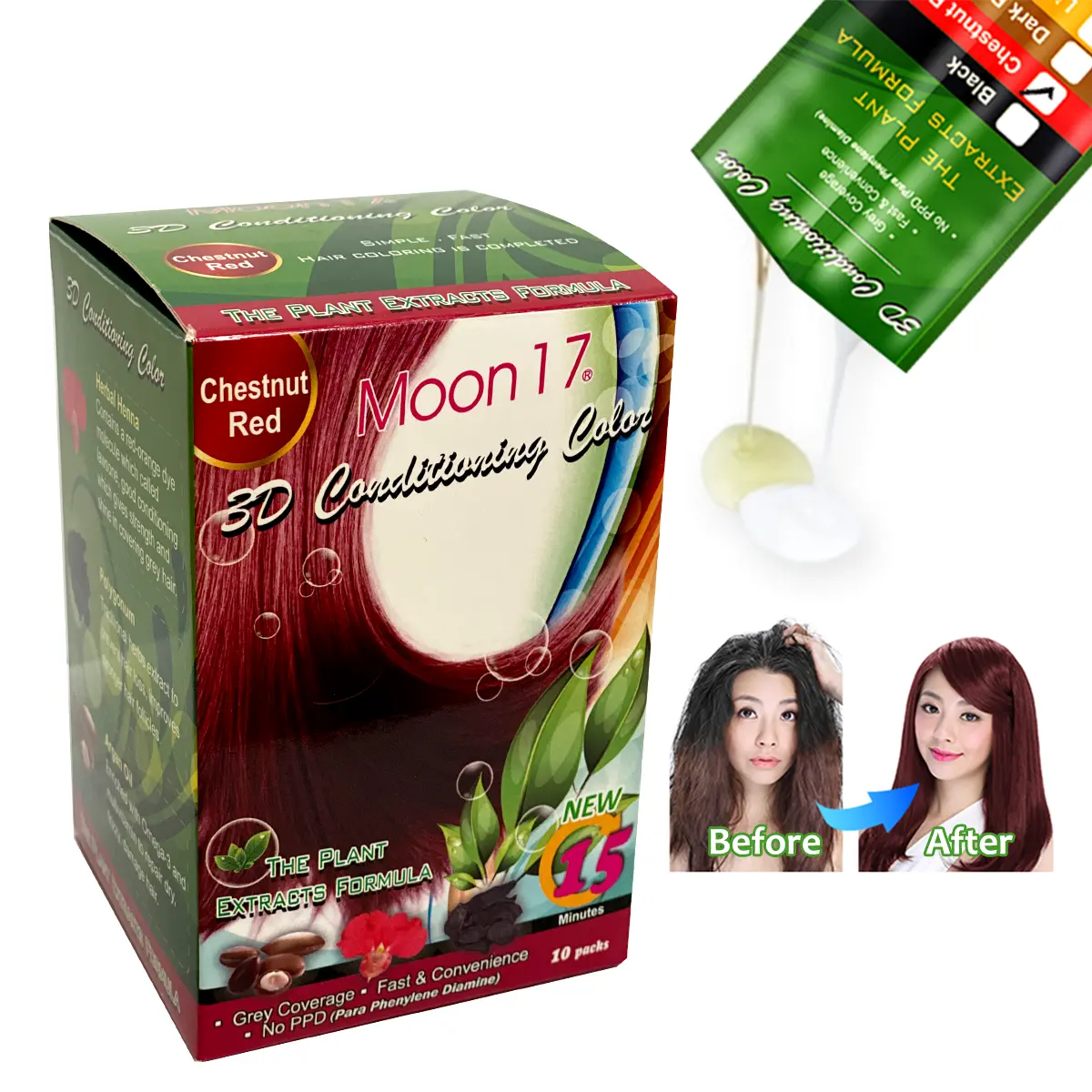 Shampoo colorante per capelli con certificazione halal rosso senza allergia
