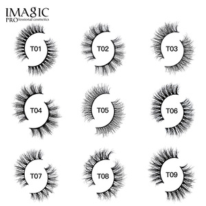 IMAGIC 8 Pares <span class=keywords><strong>3D</strong></span> Mink Strip Cílios Postiços Set Fluffy Wispy Cílios Curl Longa Duração À Prova D 'Água Livre Glueless Premium Volume