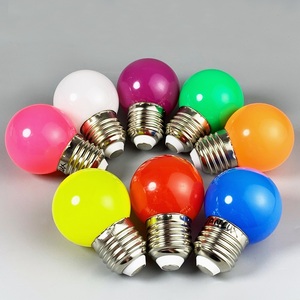 หลอดไฟ LED สี G45หลอดไฟ LED กลางคืน1W 2W 3W สีหลอดไฟกลมสีสันสดใส E26/E27