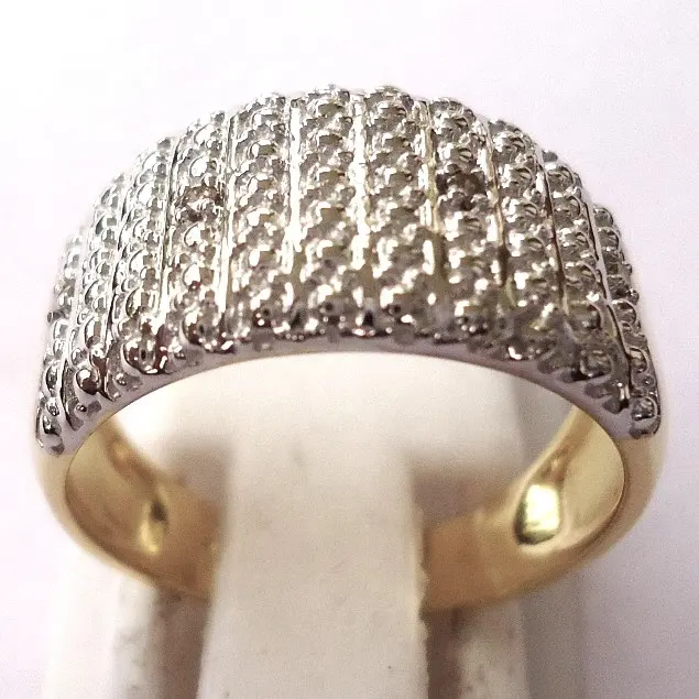 925 Sterling Zilver 14K Geel Vergulde Witte Pen Rhodium Echte Diamanten Ringen 925 Sterling Zilver Diamanten Ringen