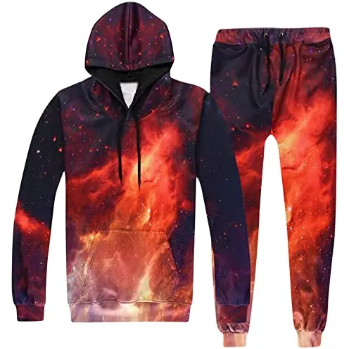 Jersey con estampado de estrellas de llama roja para primavera y otoño, ropa de chándal transpirable a prueba de viento, 100% poliéster, moda 3d