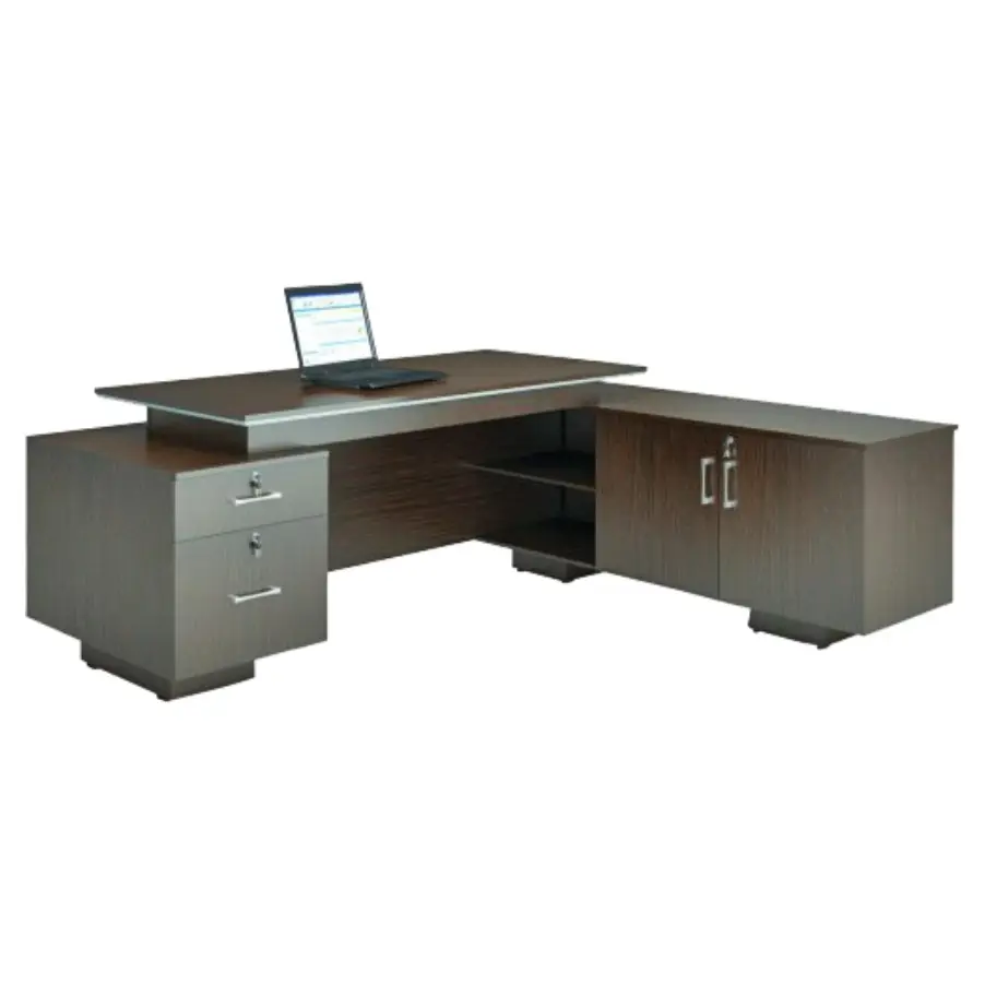 Muebles comerciales de gama alta Diseño moderno único Muebles de oficina Gerente general Mesa de oficina ejecutiva de madera Escritorio