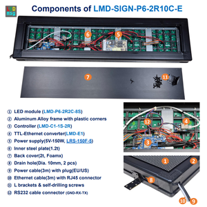 P6 Variable <strong>LED</strong> Text Message <strong>Display</strong> Sign, PLC PC Embedded <strong>Controller</strong>, RS232/485 TTL Ethernet, Parking Lot Bus Terminal Robot - Product Image 2