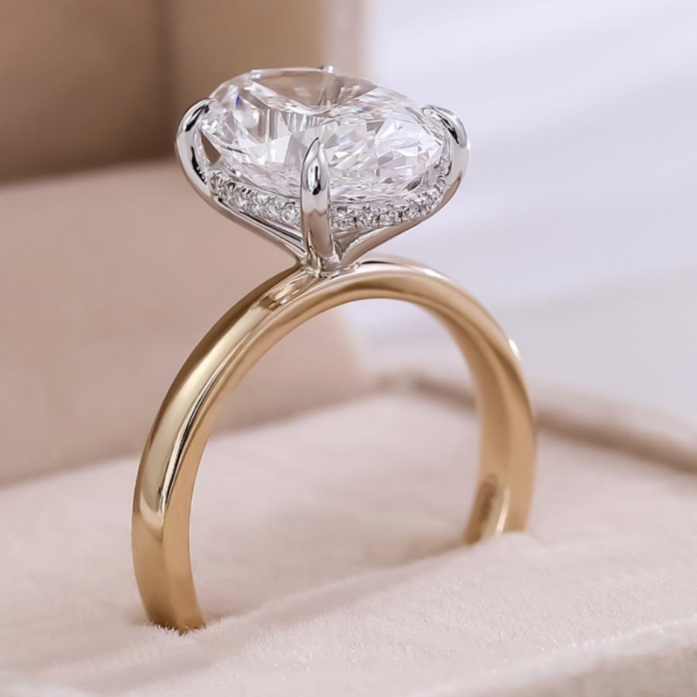 14K Solid Gold+Lab Diamond ring
