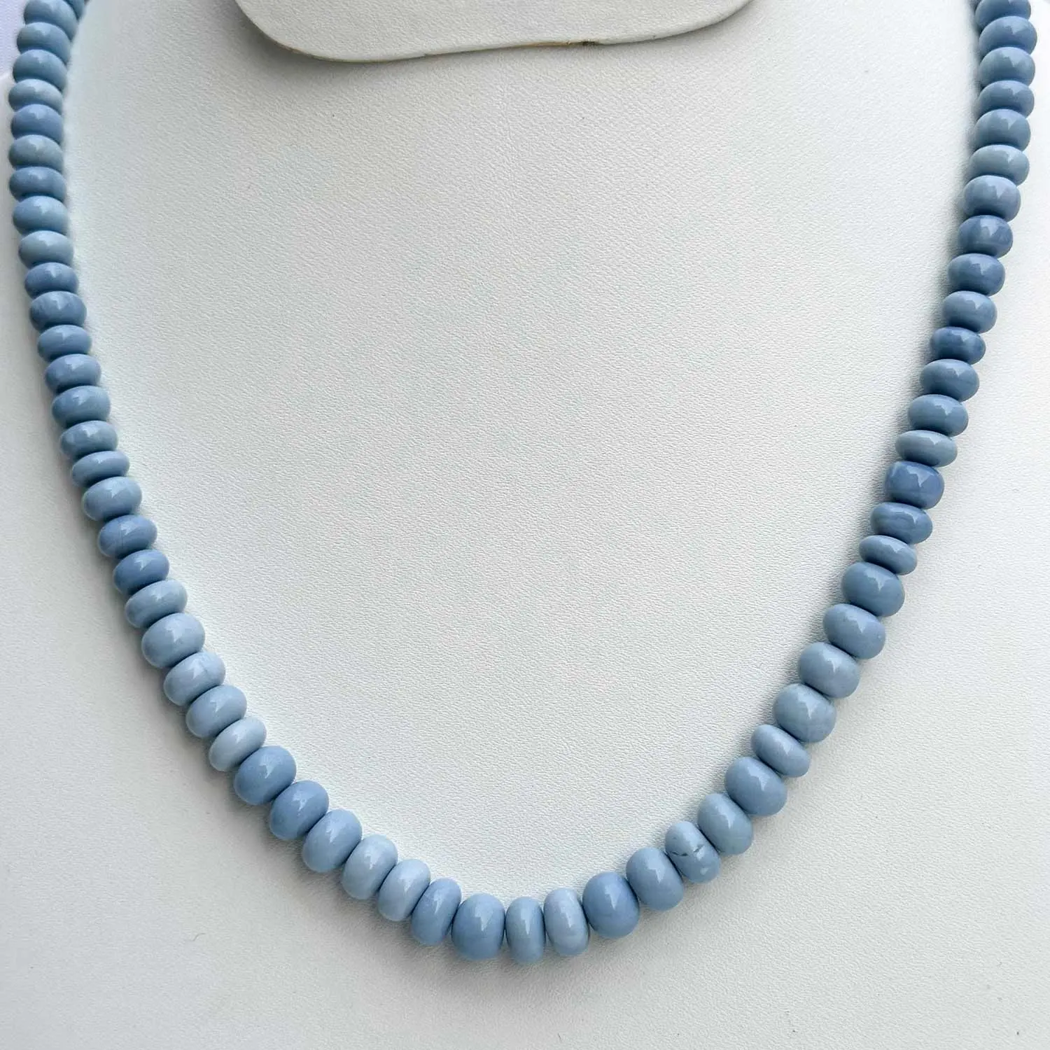 Último collar joyería ópalo azul natural Rondelle cuentas lisas moda piedras preciosas collar con cuentas conjunto precio al por mayor comprar en línea