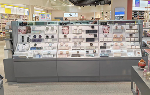 Tùy chỉnh kim loại bằng gỗ truy cập Son môi Eyeshadow Rack hiển thị cho kem dầu gội sang trọng mỹ phẩm cửa hàng kệ - Product Image 5