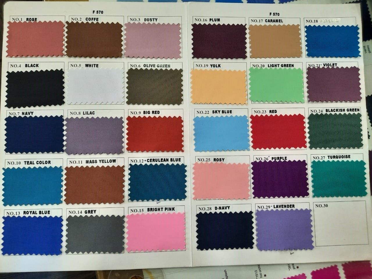 Todos los colores disponibles