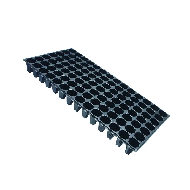 Thermoforming nursery trays plastic plant nursery trays 98 cell black seedling tray nursery STR-098