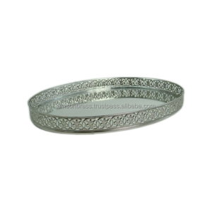 优质托盘金属镜子花式婚礼装饰托盘手工镜框托盘 - Product Image 4
