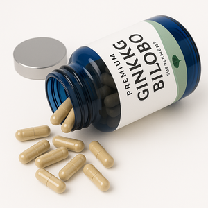 Hochfestes Ginkgo Biloba Kräuter extrakt Pulver Bulk Antioxidans für kognitive Funktion Brain Clarity Memory Focus - Product Image 1