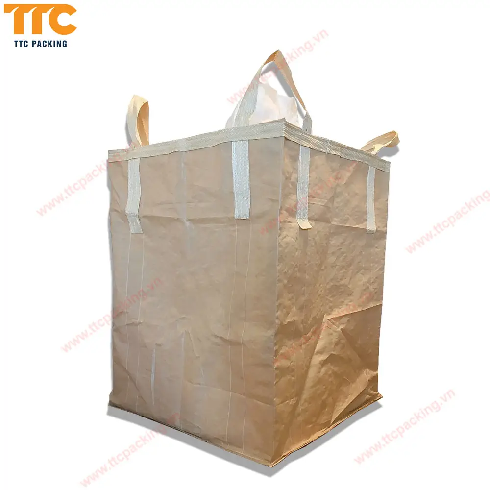 ジャンボ500Kg1トンベトナムメーカーで織られた高品質PP生地カスタマイズ可能なジャンボ1トンビッグサイズペーパーバッグ