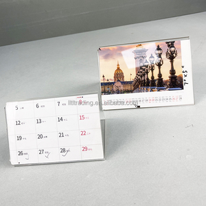 Bán Buôn Đơn Giản Rõ Ràng Acrylic Lịch Chủ Đứng Mini V Hình Dạng Tam Giác Cong Bảng Máy Tính Để Bàn Lịch Đứng - Product Image 2