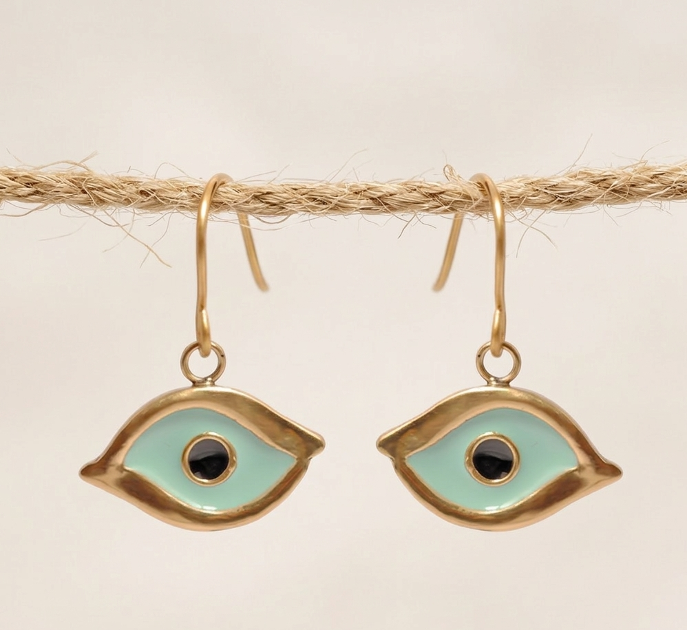 Golden/turquoise blue/black