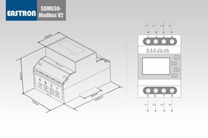 Growatt tpm-e仪表Eastron SDM630 Modbus V2价格3相Din轨道能量智能仪表用于太阳能系统中批准的功率计