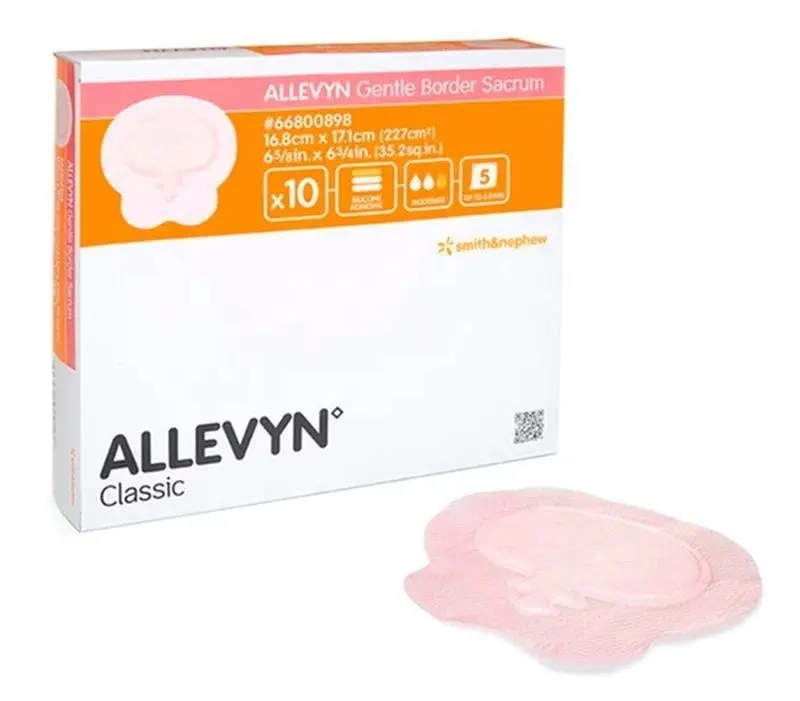 Allevyn Gentle Border Sacrum 16, 8X17, 1cm Paquete de 10 apósitos adhesivos de silicona para el cuidado de heridas