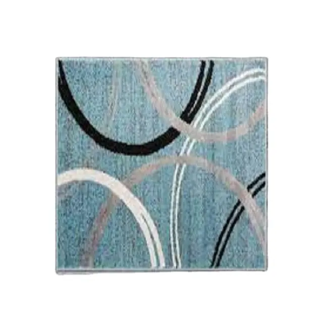 Vendita calda Designer nuovo design geometrico blu poliestere lusso moderno astratto tappeti per soggiorno di PI HUE CREATIONS