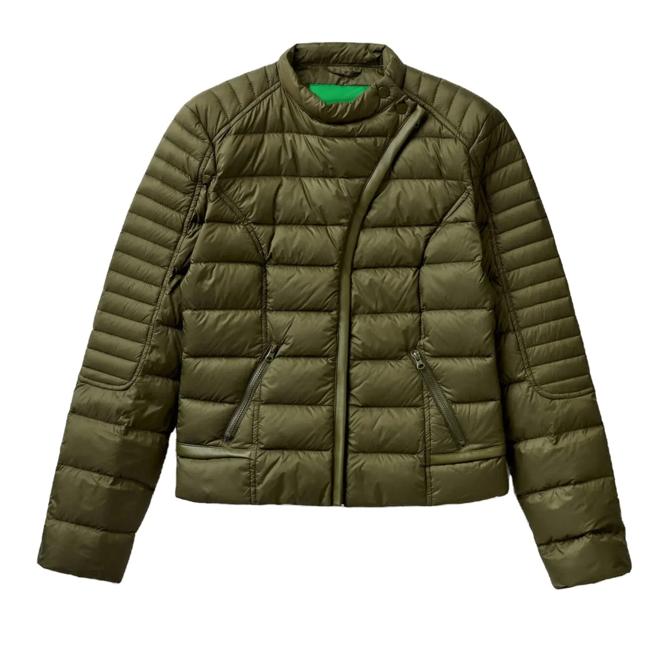 Jaqueta cropped de logotipo personalizada, casaco para senhoras, jaqueta de inverno, plus size, de algodão, acolchoada, com zíper