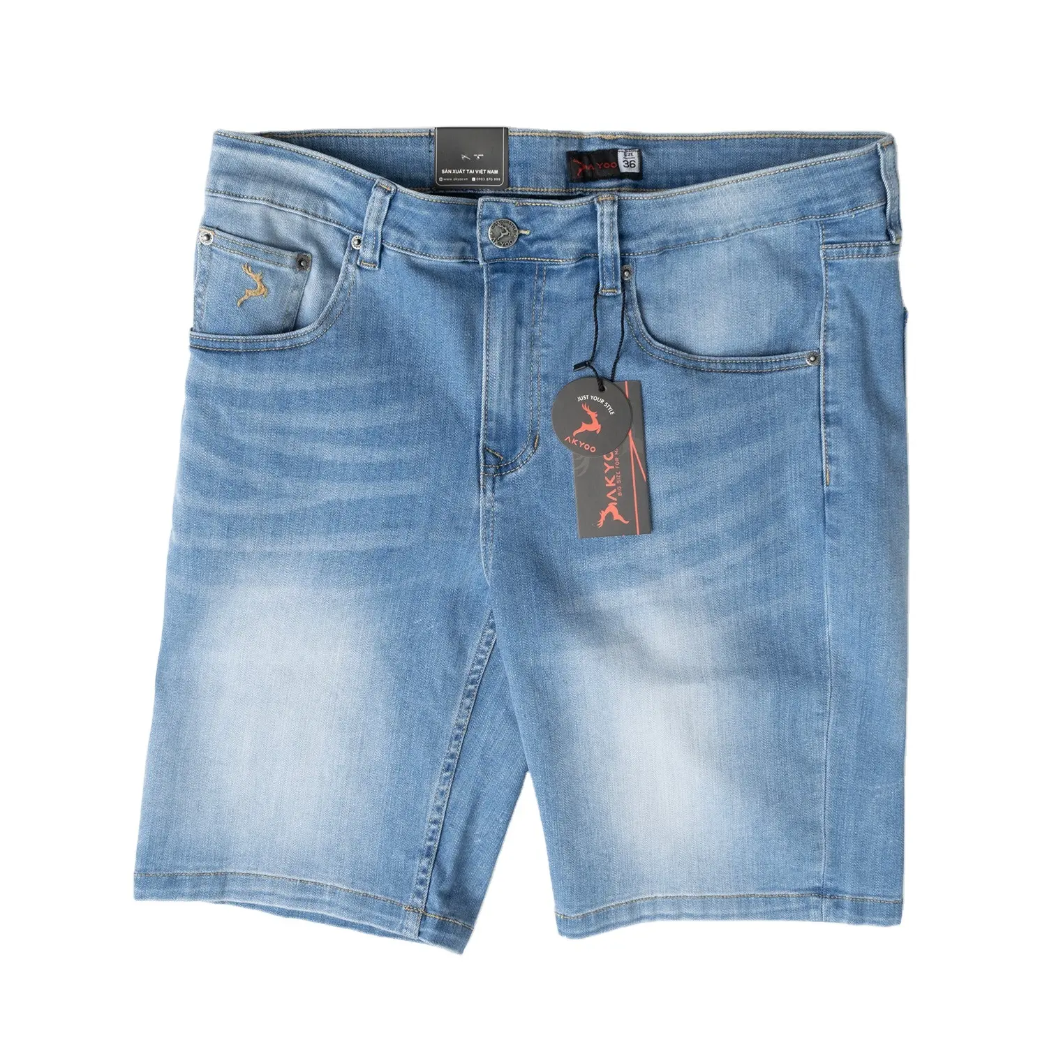 Shorts d'été pour hommes/coton 98% + 2% Spandex Shorts en Denim de produits vietnamien