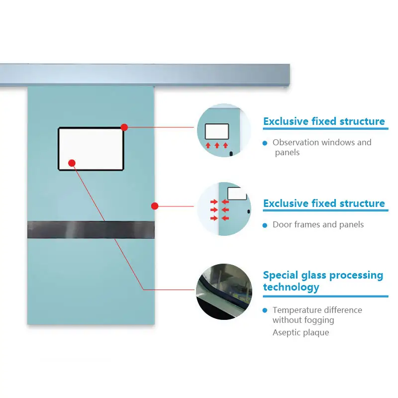 Oudelong Ce/Iso Certificering Hygiënisch Aluminium Frame Automatische Gesloten Cleanroom Deur Voor Zuiveren Werkplaats