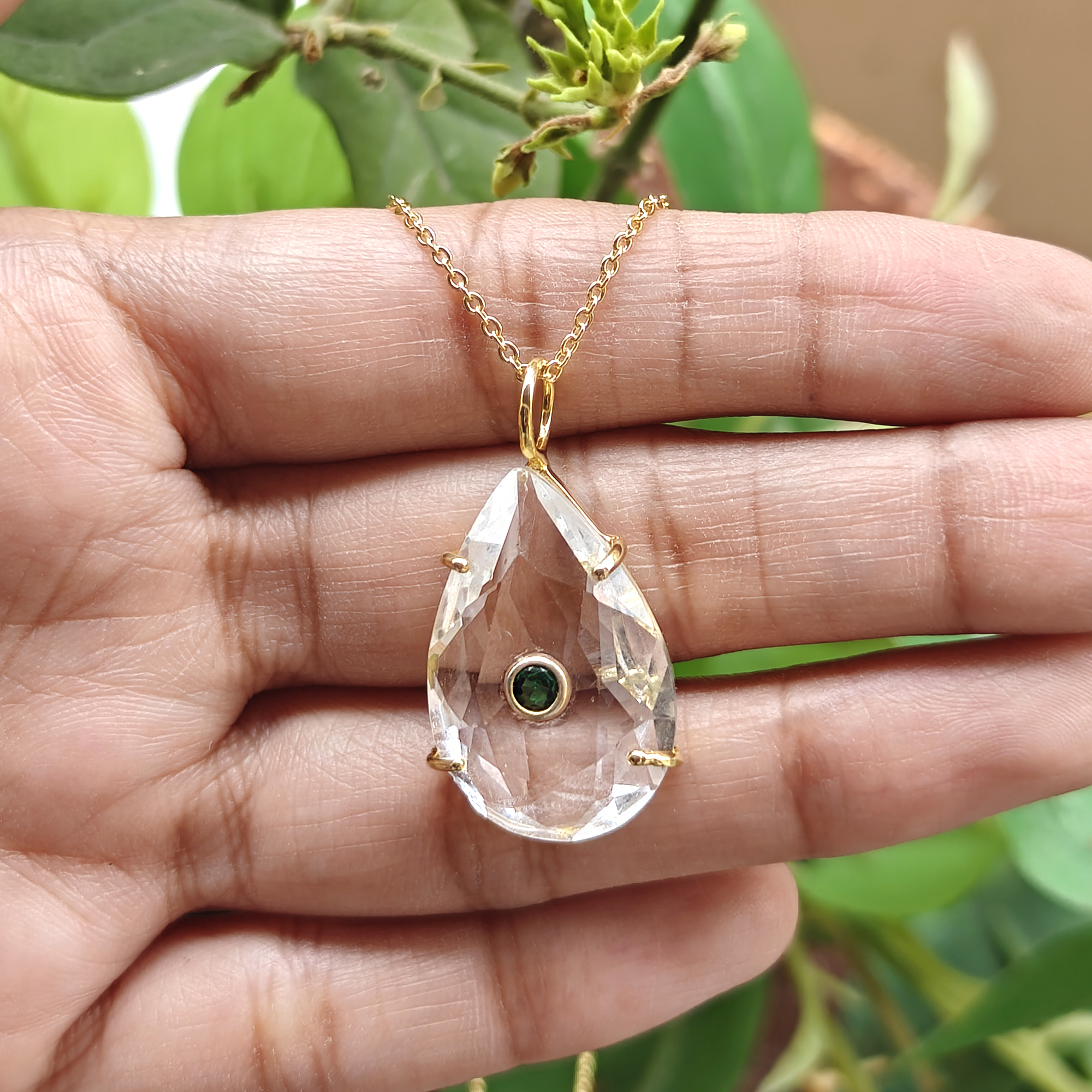 2. Crystal Quartz & Emerald CZ