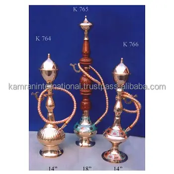 Brass & wooden color hookah