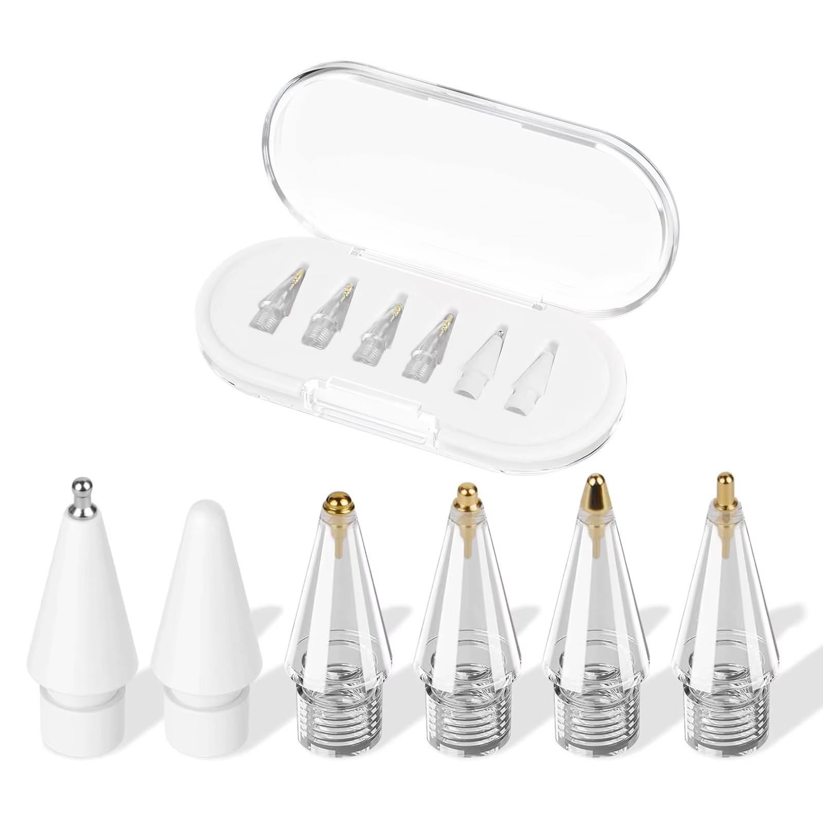 Pack of 6 White (4 gold 1silver 1 white nibs)