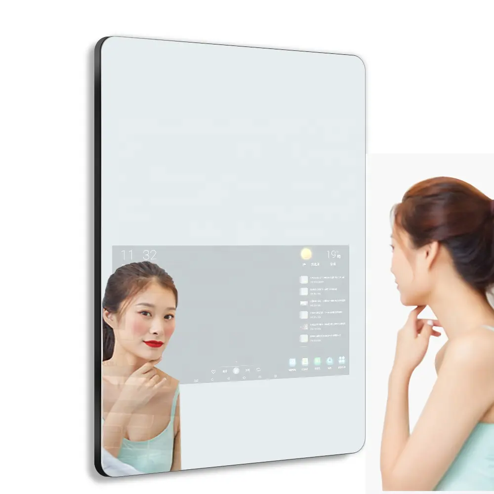 Smart high-end vanity mirror with light adjustment, hotel bathroom, bedroom, life service, infotainment