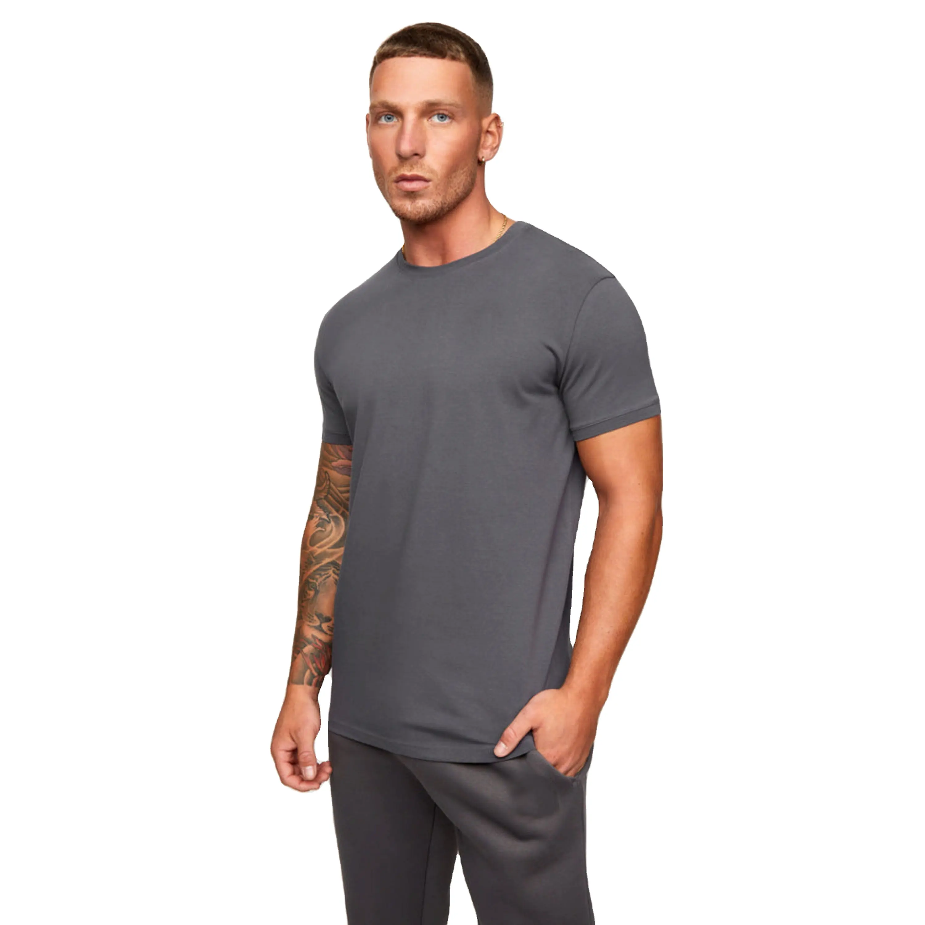 Camiseta de algodón 100% personalizada para hombre, ropa de talla grande, Camiseta larga de gran tamaño, nuevo estilo