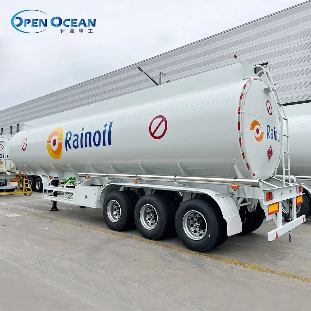 Semi-reboque com tanque de combustível de óleo de 48 cúbicos da melhor qualidade para transporte a gasolina e diesel