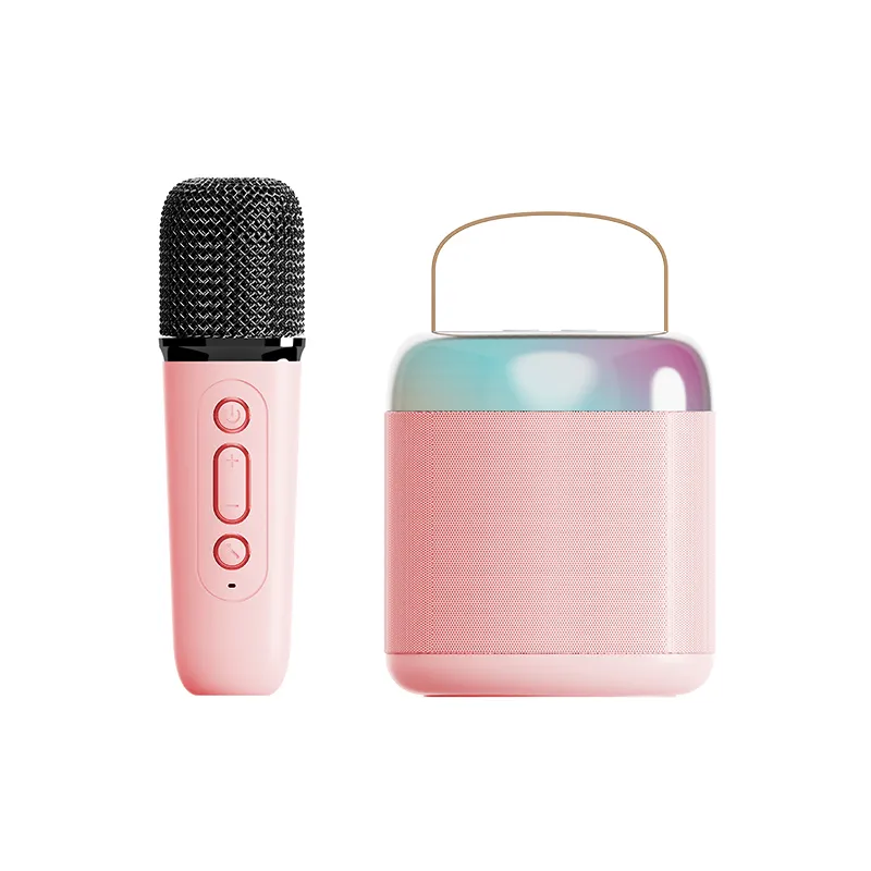 Mini altavoz de karaoke multifuncional para exteriores con bocina de alta potencia y micrófono inalámbrico para fiestas