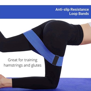 2021 precios al por mayor tela elástica de algodón para cadera ejercicio resistencia círculo bandas Fitness Set con lazo cubierto de tela - Product Image 4