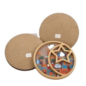 Elegant Eid Mubarak Tray with Natural Wood, Shell <strong>Inlay</strong>, and Acrylic Box for Chocolate Display - Product Image 5