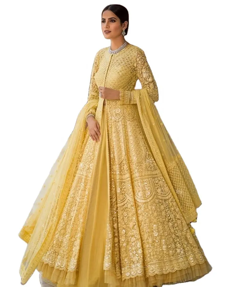 Tasarımcı gelin kıyafeti gelinlik hindistan Anarkali Lacha Choli pakistanlı Salwar Suits Online alışveriş hindistan 2022