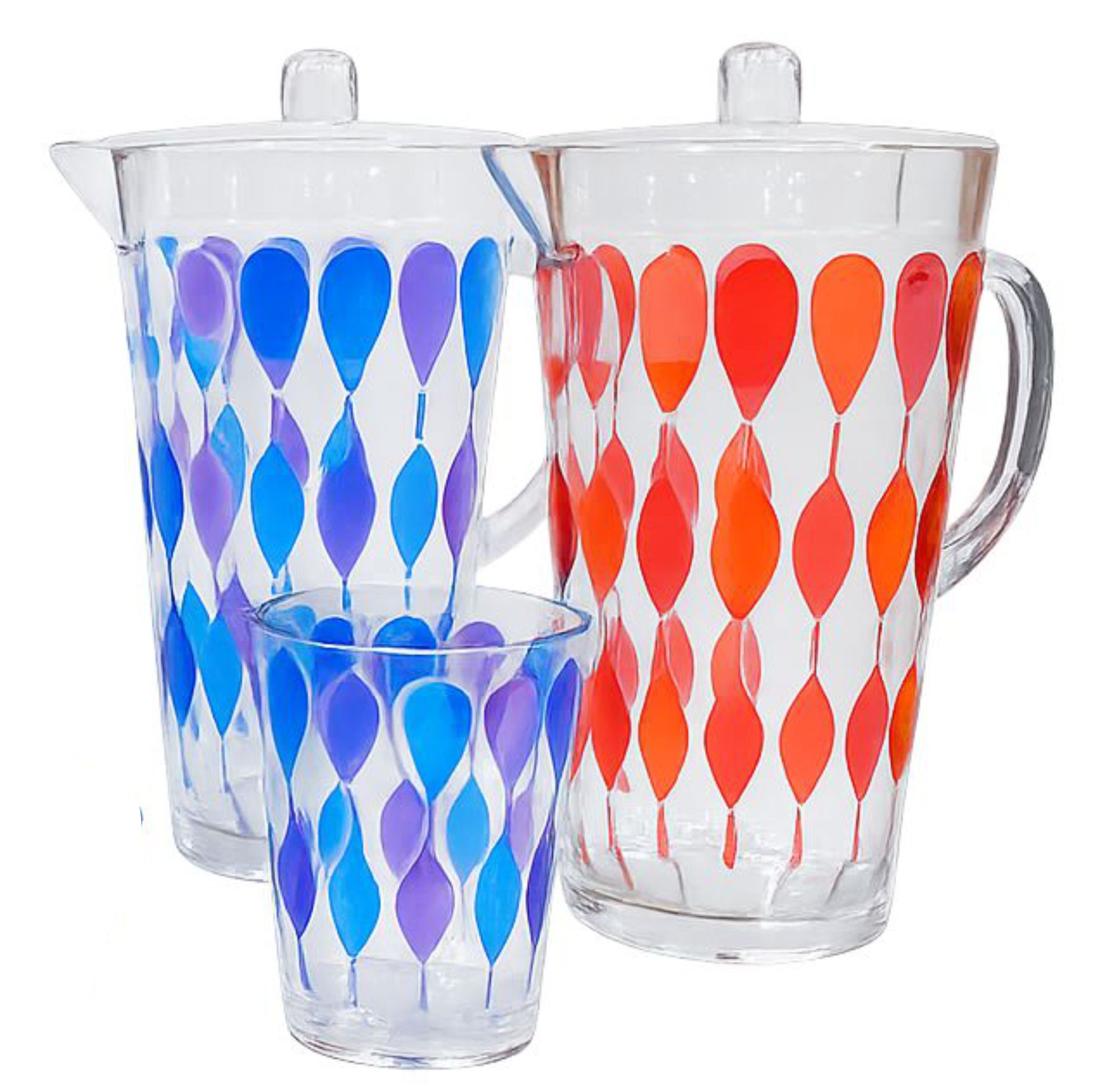 Blue, Purple, Orange, Red
