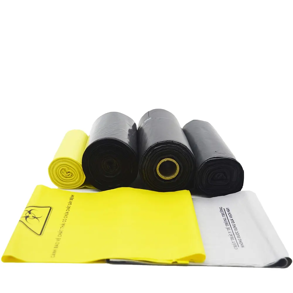 Custom-made yellow medical waste bags medical trash bags waste packaging for hospital clinic biohazard bags big size