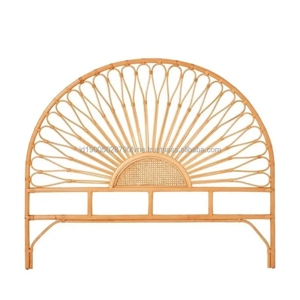 Bahama Rattan Bedhead Half Moon headboard for unique bedstead can mix with teak beadstead or other