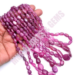 Natural Rubies Glass Filled <strong>Beads</strong> for Jewelry Making 7x5.5mm to 15x13.5 mm 16 Inch Pink Crystal Ruby Gemstone Strand <strong>Beads</strong> - Product Image 3