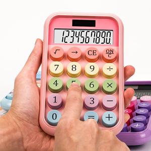 Mechanical Circular <strong>Computer</strong> Button Color Desktop Dual Power Supply 10 Digit Digital Electronic Calculator Office Supplies