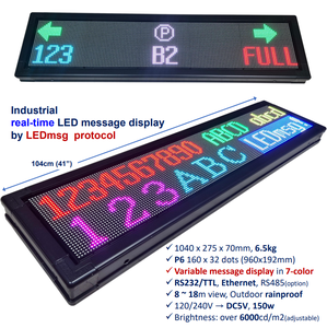 P6 Variable <strong>LED</strong> Text Message <strong>Display</strong> Sign, PLC PC Embedded <strong>Controller</strong>, RS232/485 TTL Ethernet, Parking Lot Bus Terminal Robot - Product Image 1